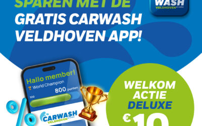 Altijd wassen met korting met onze app